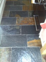 Multicoloured Riven Slate cleaned sealed restored