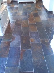 Multicoloured Riven Slate cleaned sealed restored